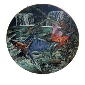 Konrad F. Hack Painted Exotic Birds Collector Plates King Fisher Limited Edition